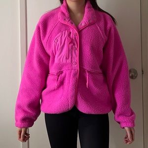 Free People Pink Teddy Jacket
